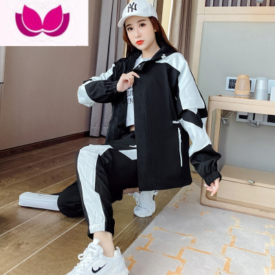 七斓时尚潮牌运动服套装女2023年新款休闲学生洋气加绒加厚减龄套