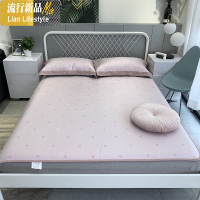 养生冰丝席床笠款三件套可机洗1.8m床凉席可折叠夏天空调席子 三维工匠凉席/凉枕