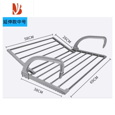 三维工匠不锈钢窗台晒挂架暖气片晾衣架晾晒小型鞋架晒衣折叠窗外阳台