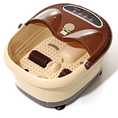 如华福禄足浴盆捂脚按摩老人洗脚盆足浴器泡脚机电动加热足疗家用揉脚桶 咖啡色自动恒温送礼洗脚足浴盆