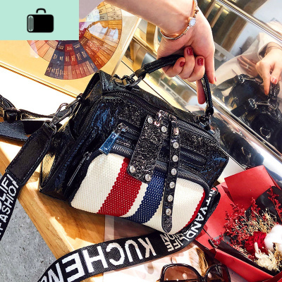 撞色双肩包2019新款女包时尚百搭手提包小方包单肩斜挎包多用背包NEW LAKE女士单肩包