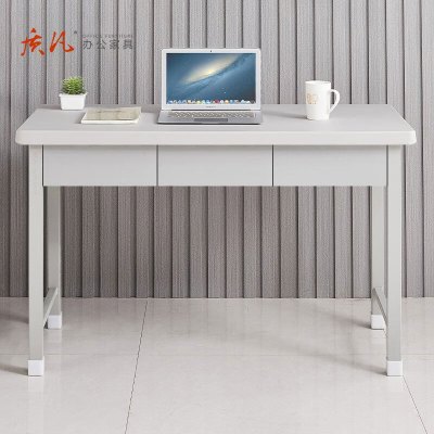 质凡学习桌钢制电脑桌内务整理桌三抽桌椅组合