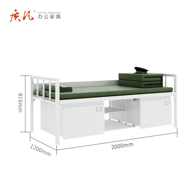 质凡ZF-TC012钢制单层床高低床上下铺铁床灰白色2000*1200*810mm