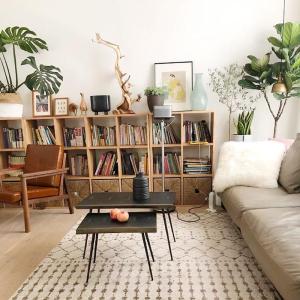 森美人纯实木书架置物北欧落地柜白橡木展示柜格子无味原木木制组合书柜