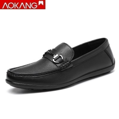 奥康男鞋春季豆豆鞋男舒适软底休闲鞋男士套脚驾车鞋