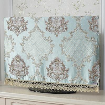 欧式布艺65寸电视机盖布电视罩防尘罩55英寸液晶电视机罩挂式蕾丝 黎曼菲 40-43英寸(宽100*高59)