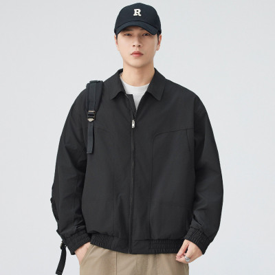 JEEP SPIRIT复古夹克男春秋季新款外套翻领工装百搭潮牌简约情侣外套男