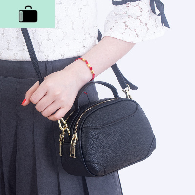 皮中年妈妈手提斜挎包女包2020新款时尚头层牛皮软皮手拎小圆包NEW LAKE女斜挎包