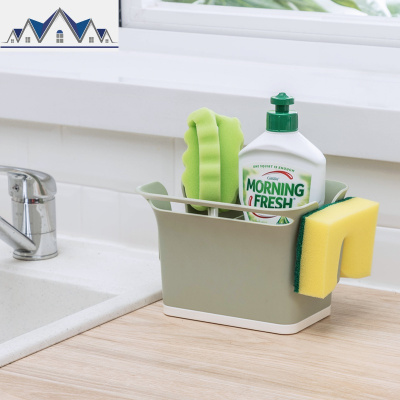 厨房创意沥水收纳盒水清洁球百洁布架篮卫生间浴室置物架 三维工匠