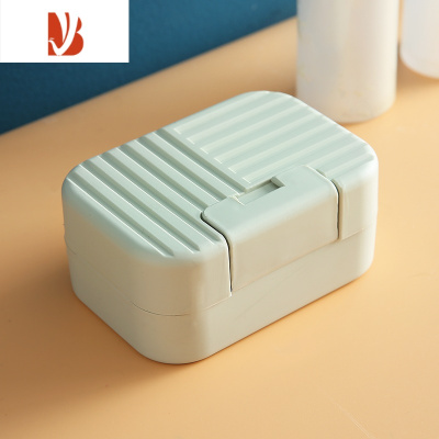 三维工匠肥皂盒带盖学生宿舍澡堂用密封旅行便携式沥水创意个性可爱香皂盒 绿色