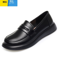 聚范2024年夏季新款乐福鞋女厚底英伦黑色小皮鞋平底妈妈单鞋