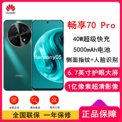 华为畅享70 Pro 翡冷翠 256GB 1亿像素超清影像 全网4G 5000mAh大电池 6.7英寸护眼大屏 40W超极快充 鸿蒙智能 全网通4g手机老人机学生机