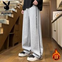 花花公子新款 青少年学生裤男装直筒休闲加绒加厚奥粒绒卫裤K773R