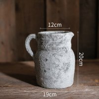 美帮汇复古粗陶花盆花器 做旧陶土红陶效果创意多肉透气美式花园 壶形花器(小号) 大