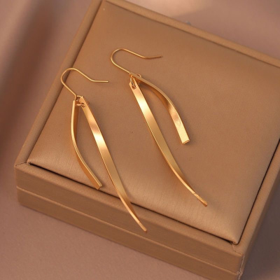 几何流苏宽面线条耳环潮冷淡风弧形长款不规则夸张设计感耳坠耳饰送女朋友老婆情人节七夕生日礼物