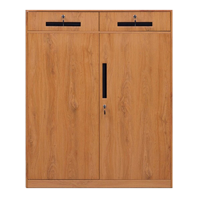 臻远ZY-WJGC-50文件柜矮柜窄边拆装转印柜 黄木纹二斗矮柜