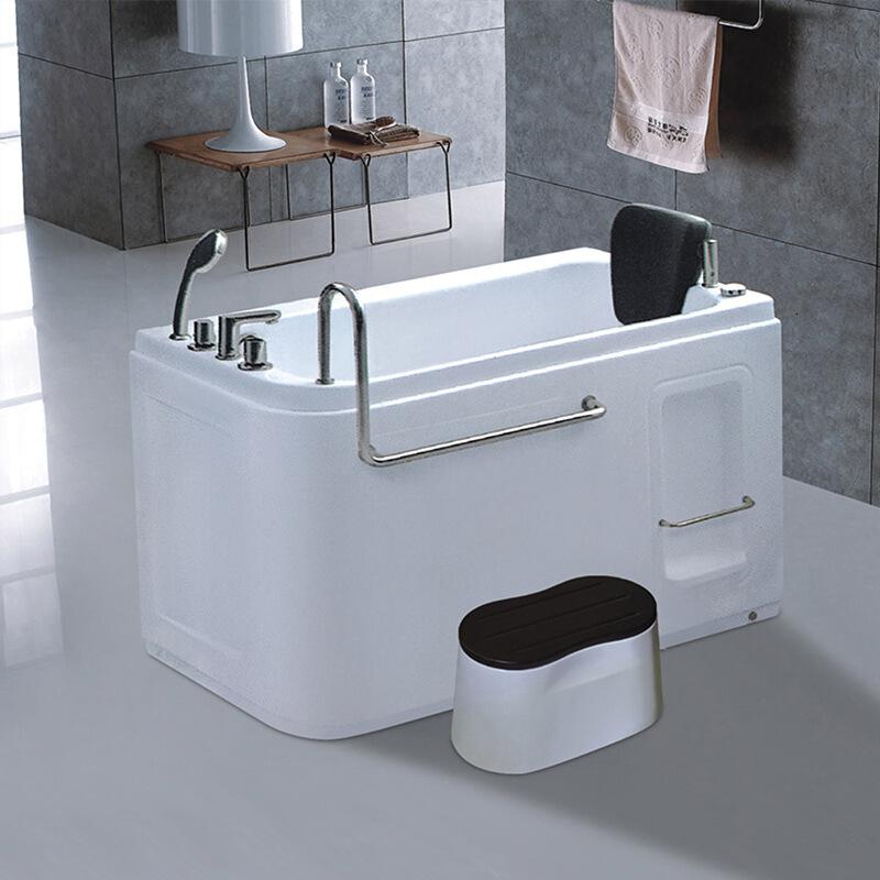 1.3米个性方形独立浴缸亚克力按摩老人缸家用浴池SPA冲浪浴缸 1300*700*680波迷娜BOMINA