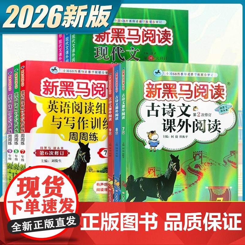 2025新黑马阅读初中七八九年级上册下册新目标英语阅读理解与写作专项训练语文现代文课外阅读 789初一三二同步练习册写作