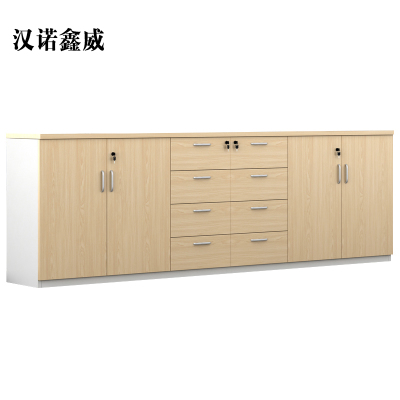 汉诺鑫威办公室文件柜矮柜储物柜木质办公柜子带锁书柜资料柜收纳柜茶水柜[工厂现做 7天内发货]