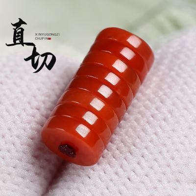 精工原矿南红玛瑙直切隔片隔珠算盘珠垫片手串手链DIY菩提配饰送女朋友老婆情人节七夕生日礼物