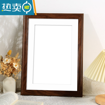 敬平创意diy相框装裱挂墙a3A4画框8寸10字画书法8k空白外框定制相框架 945-咖啡色 20寸可挂墙[可放40.6
