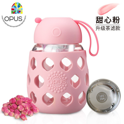 耐热玻璃杯女便携儿童迷你小巧水杯子ins风可爱学生大肚茶杯 FENGHOU