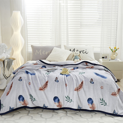 雅鹿四季通用云貂绒毛毯 加厚保暖双人盖毯 午睡休闲毯子1.5/1.8/2.0米