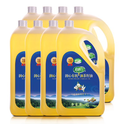 润心(RunXin)有机茶油2Lx8整箱装山茶油茶籽油有机食用油粮油低温压榨超市同款