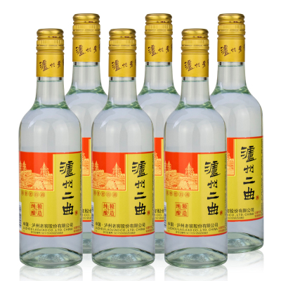 泸州老窖 泸州二曲 纯粮酿造 浓香型白酒52度500ml*12瓶整箱