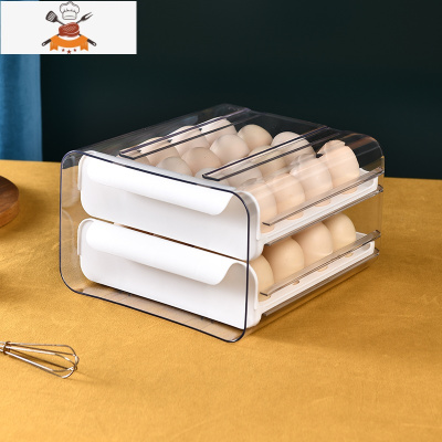 敬平鸡蛋盒抽屉式保鲜收纳盒塑料冰箱用放鸡蛋的盒子防摔厨房蛋盒架托保鲜盒