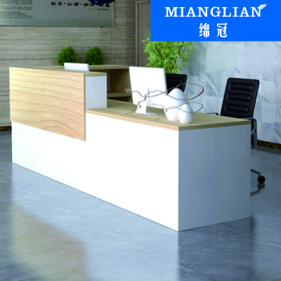 绵冠MIANGUAN前台接待台简约现代咨询迎宾收银台前台办公桌吧台办公室柜台