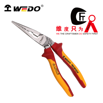 维度WEDO绝缘省力弯头尖嘴钳电工尖口钳(德标工业级)8寸200mm IN502B-09 /把