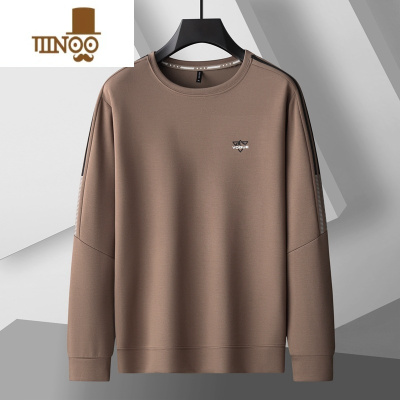 YANXU加肥加大码宽松运动卫衣青年男士休闲透气打底衫长袖圆领T恤上衣