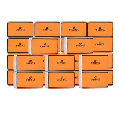 植护纸巾悦色橙抽纸加厚加大4层175*175mm90抽*24包整箱卫生纸餐巾纸