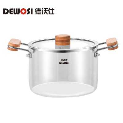 德沃仕 3.5L耐高温玻璃汤锅 双手柄 透明耐热炖锅 可用于明火及电陶炉