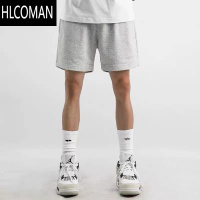 HLCOMAN美式休闲短裤男潮流宽松百搭灰色三分裤夏季潮牌跑步健身运动裤子