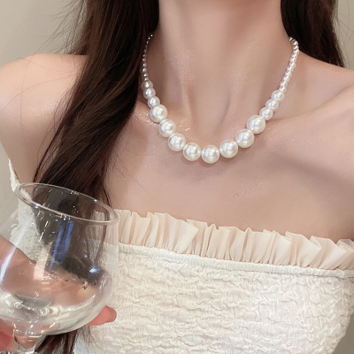 高档珍珠项链女气质高级感轻奢锁骨链2023新款简约冷淡风小众颈链送女朋友老婆情人节七夕生日礼物