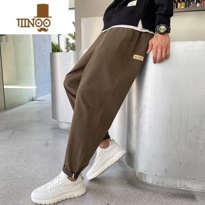 YANXU工装裤男士休闲裤宽松百搭薄款运动裤男秋季直筒长裤子潮