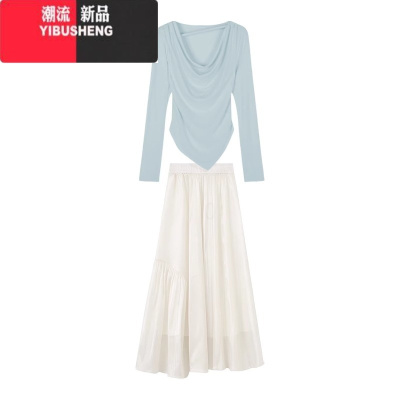 YIBUSHENG2024新款春小个子温柔风设计感初恋清纯奶甜连衣裙子两件套装女