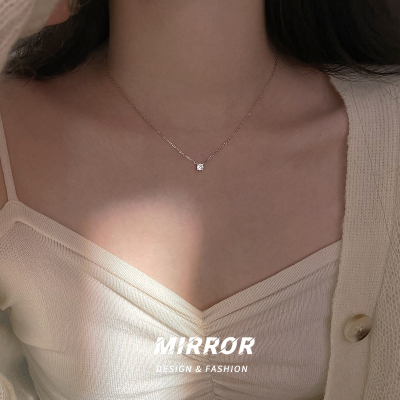 925纯银闪亮小巧吊坠百搭项链锁骨链细款精致ins风韩国