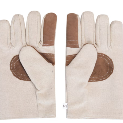 盾之源 皮掌手套 帆布五指衬皮 副