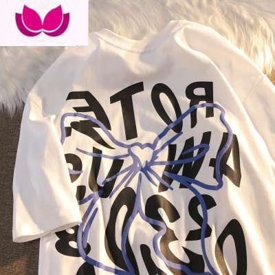 七斓胖mm港味复古chic设计感大码短袖t恤女慵懒风oversize宽松上衣夏