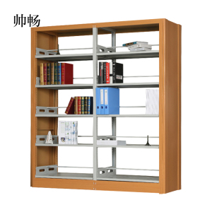 帅畅钢制书架置物架图书馆单双面书店阅览室学校档案架资料架落地铁架