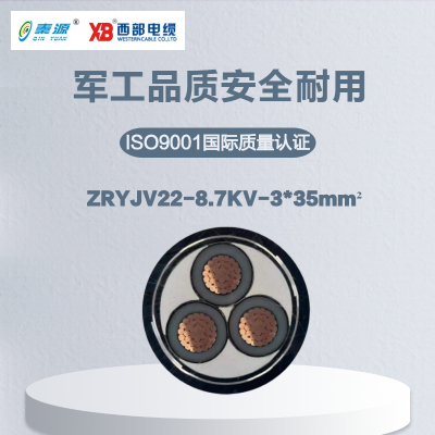 秦源牌 ZR-YJV22 8.7KV 3*35mm²铜芯钢带铠装阻燃电力电缆 元/米 定制商品 联系客服