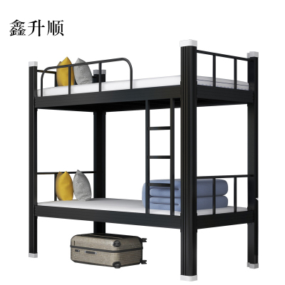 鑫升顺铁床上下床钢木床宿舍床黑色高1800长2000宽1000[工厂现做 7天内发货]