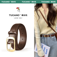 啄木鸟皮带女士2025新款真皮时尚高级感百搭针扣牛皮配牛仔裤腰带