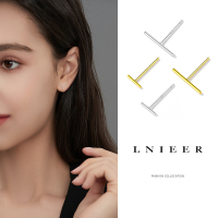 999纯银T型耳钉女养耳洞2025年新款耳环冷淡风耳骨钉小巧耳棒耳饰送女朋友老婆情人节七夕生日礼物