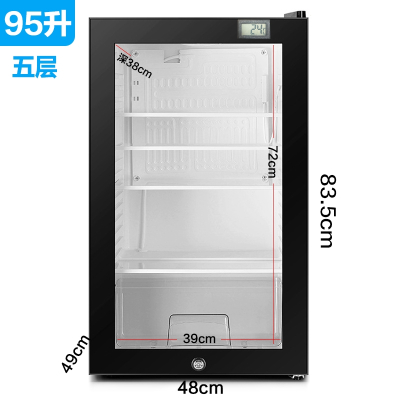 幼儿园食品留样柜专用柜双锁小冰箱小型酒店保鲜柜展示柜温度显示_95升单锁送温度显示