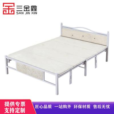 三金鑫 加固折叠床双人1.5/1.0米办公室午休硬板铁架四折1.2简易单人午睡家用