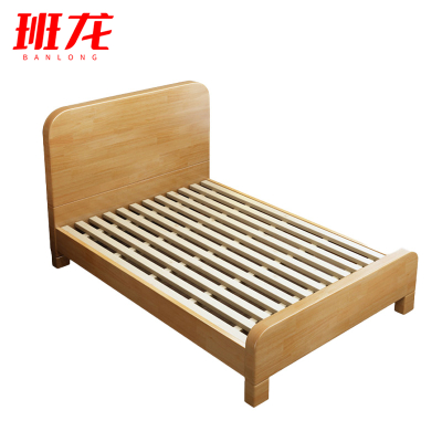 班龙实木床1米原木色张